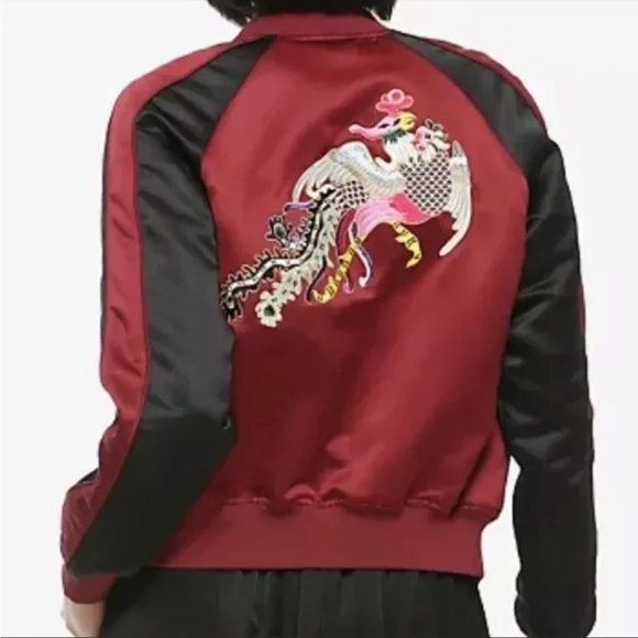 Her Universe Disney Mulan Phoenix Satin Girls Bomber Jacket - Picture 6 of 6